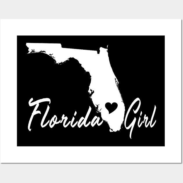 Girls for Florida I Love Florida Home Tee Florida Gift Wall Art by The Design Catalyst